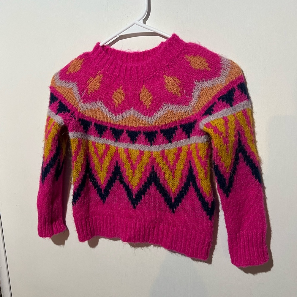 Cat & Jack - Size 5T - Pink and Yellow Crew Neck Sweater